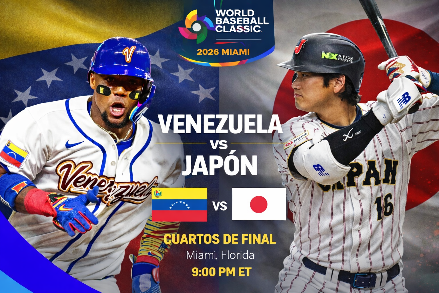 Clásico Mundial 2026 | Duelo de potencias: Samurai Japan enfrenta a la poderosa ofensiva de Venezuela en cuartos de final