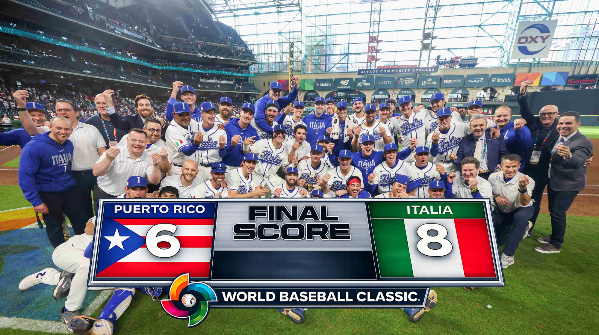 Clásico Mundial 2026 | Italia hace historia: elimina a Puerto Rico 8-6 y avanza por primera vez a semifinales del Clásico Mundial