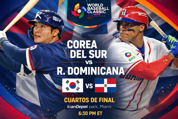 Clásico Mundial 2026 | República Dominicana y Corea del Sur chocan por el primer boleto a semifinales